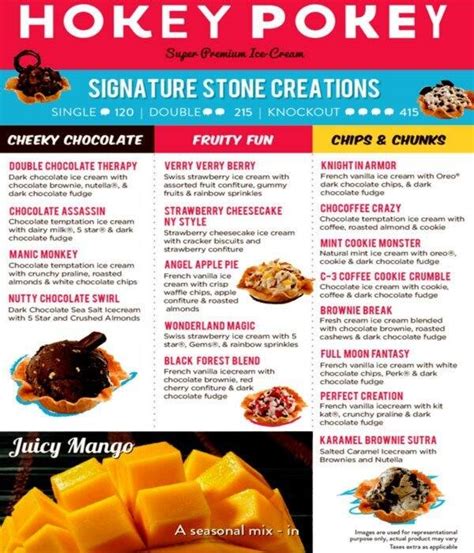 hokey pokey menu.